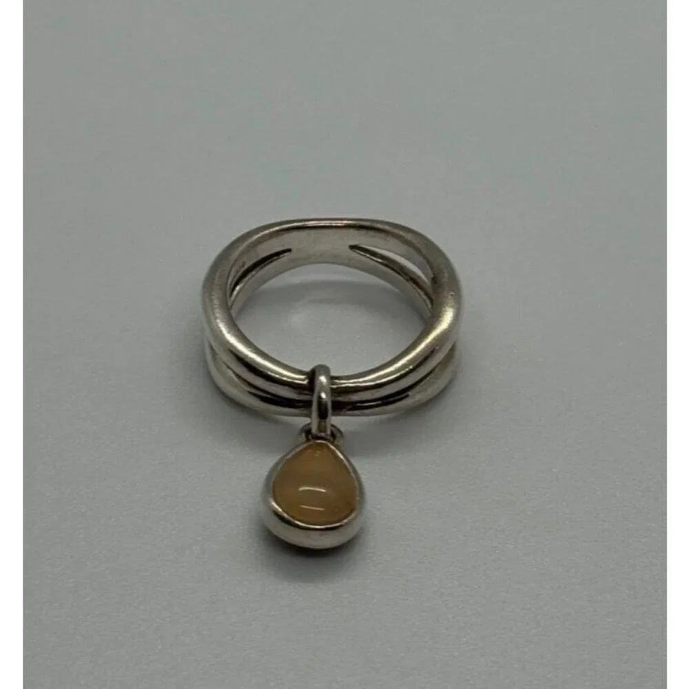 925 STERLING SILVER AGATE RING SIZE 6